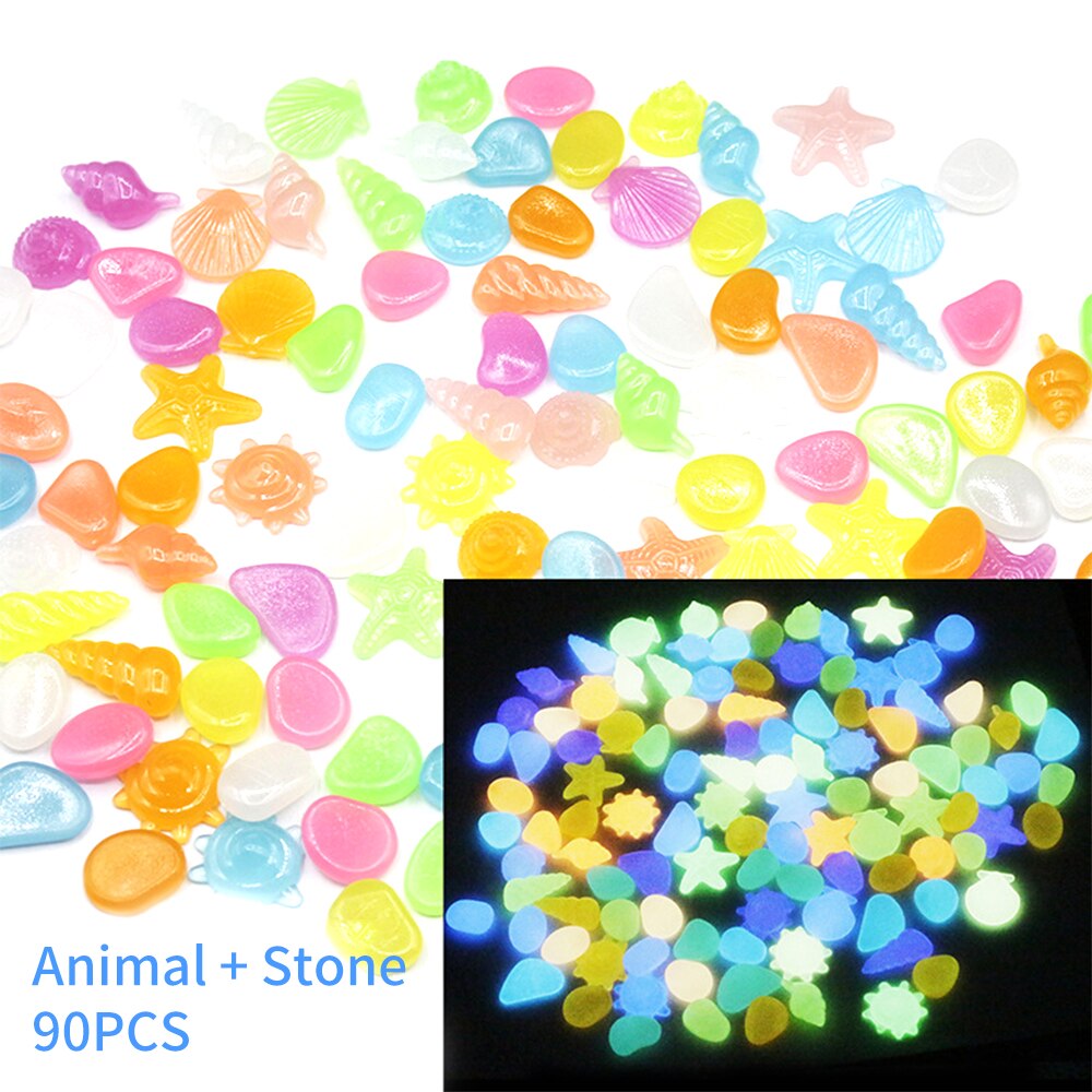 Glow In The Dark Garden Pebbles Glow Stones Rocks For Walkways Garden Path Patio Lawn Garden Yard Decoration Stone Ornament: 90 pcs