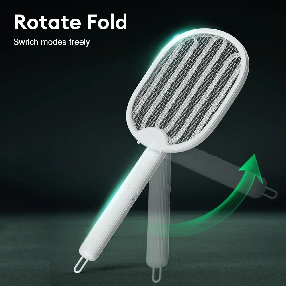 Opvouwbare Elektrische Muggenmoordenaar Vlieg Swatter Trap Usb Oplaadbare Muggenracket Insectenmoordenaar Met UV-Licht Bug Zapper 3000V