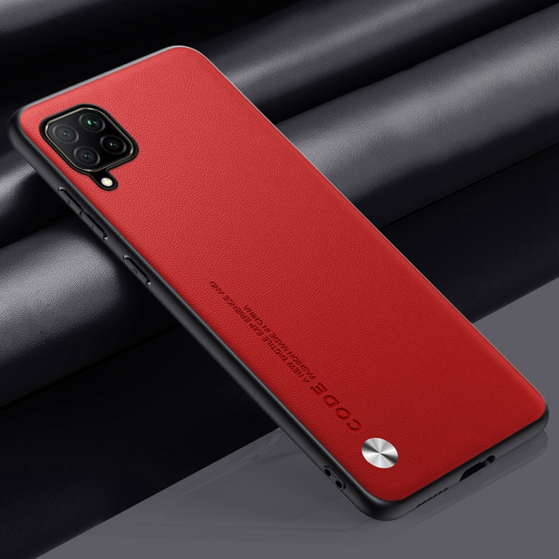 Étui en cuir PU de luxe pour Huawei Nova 7i P40 Lite, couverture arrière, protection en silicone 256, coque de téléphone pour Nova 6 SE: TOILE / Rouge