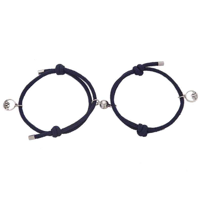Couple Bracelets Magnet Attract bangle bracelet Women Men Rope Weaving Attract Adjustable Alloy Eachother Couple Bracelet: NB