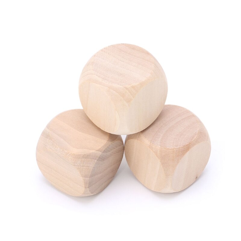 40mm leer Holz Würfel Kind Spielzeug Druck Gravur Schreiben Malerei DIY Familie Spiel E56D