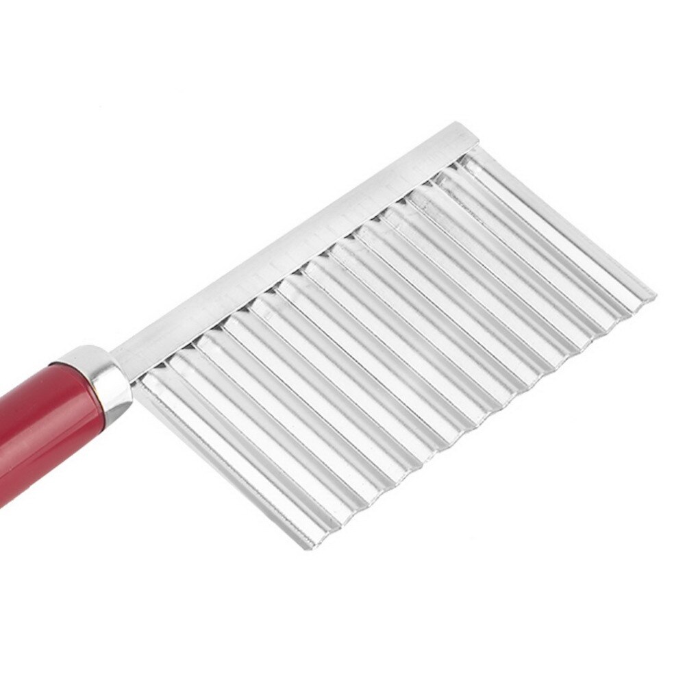 1 stk kartoffelkniv rustfrit stål kartoffelchipsdej vegetabilsk krøllet bølgeskærer udskærer frugter kniv mad