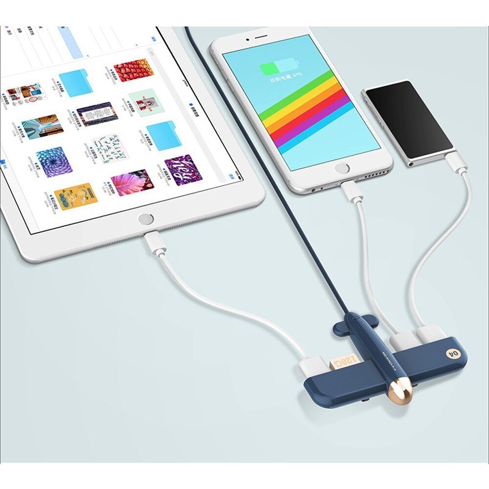 Concentrador de red USB 2,0, adaptador divisor con forma de avión, multipuerto, expansor de 7 puertos con adaptador Usb divisor para ordenador portátil