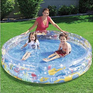 183*33CM Inflatable Plastic Circular Swimming Pool Undersea World Patter 3 level Swimming Pool Outdoor Pool: 183x33CM