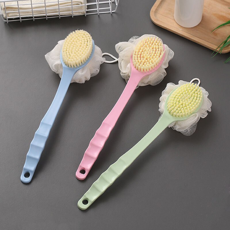 Long-handled Soft Hair Bathing Back Scrubbing Brush Scrubbing Artifact Bath Brush Scrubbing Towel Household Bathroom Supplies