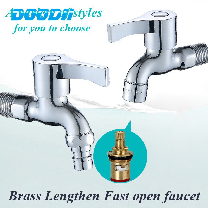 Modern Household Brass single cold tap Outdoor Faucet Garden Wall Bibcock Tap Bathroom Washing Machine mop taps DODI