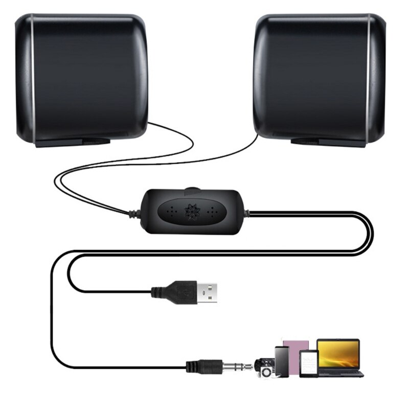 Computer Speaker USB Speaker Small Wired Multimedia Speaker for PC Monitor Desktop Laptop Smartphones Tablets Projectors K1KF