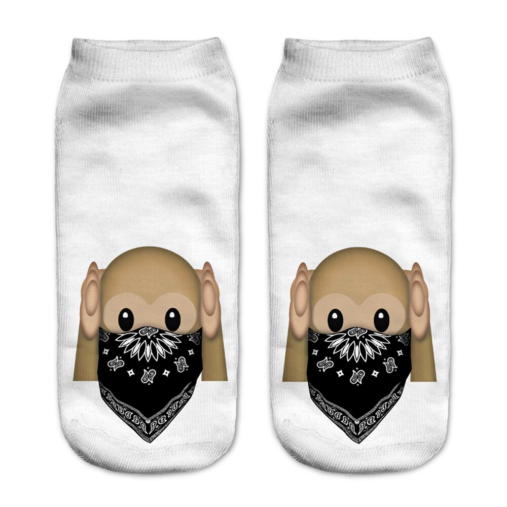 Calcetines con estampado 3D de para Mujer, calcetín tobillero de corte bajo, medias informales con estampado 3D de gato, zapatos de lona,