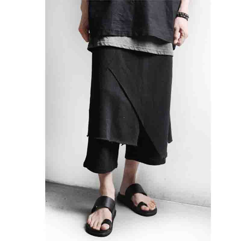 Chaopai homme coupe en couches jupe pantalon Harun pantalon pour les jeunes hommes pantalons décontractés
