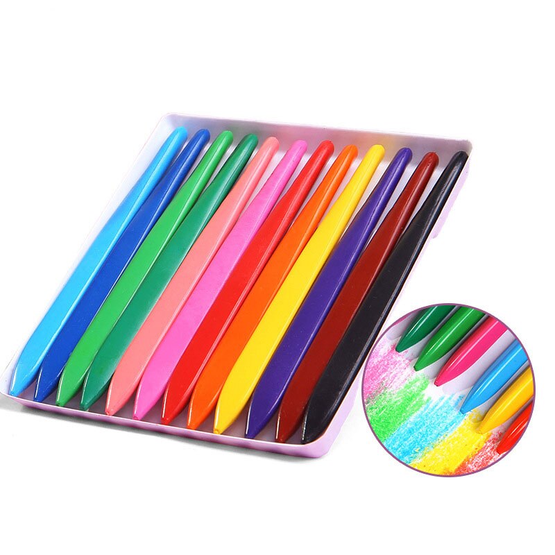 12 Colors Triangular Caryon set Non-toxic Triangular Colouring Pencil for Kids Children Stationery school supplies Crayons