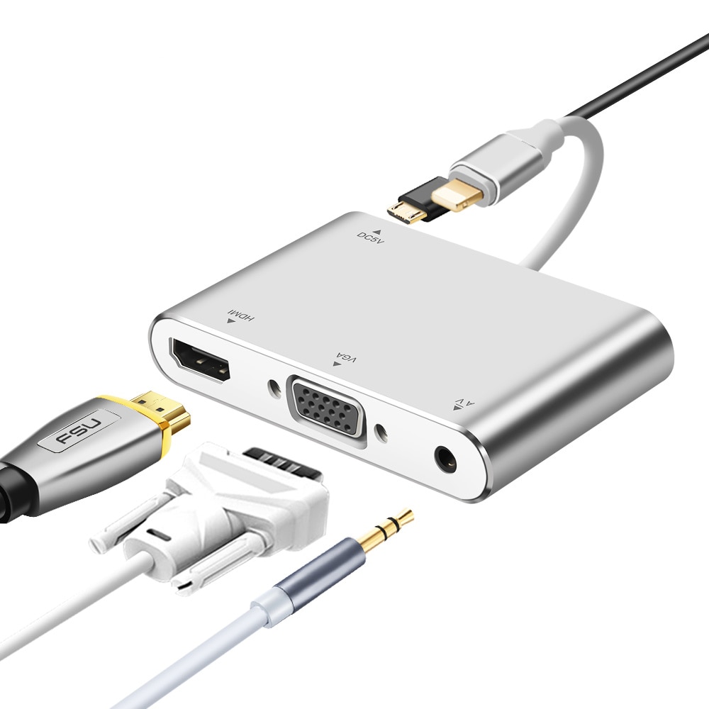 Lightning Naar Hdmi Vga Digitale Av Tv Adapter Kabel 1080P Hdtv Audio Hub Voor Iphone 11 11Pro Max Xr xs 8 Se 7 8 12 Mini Max