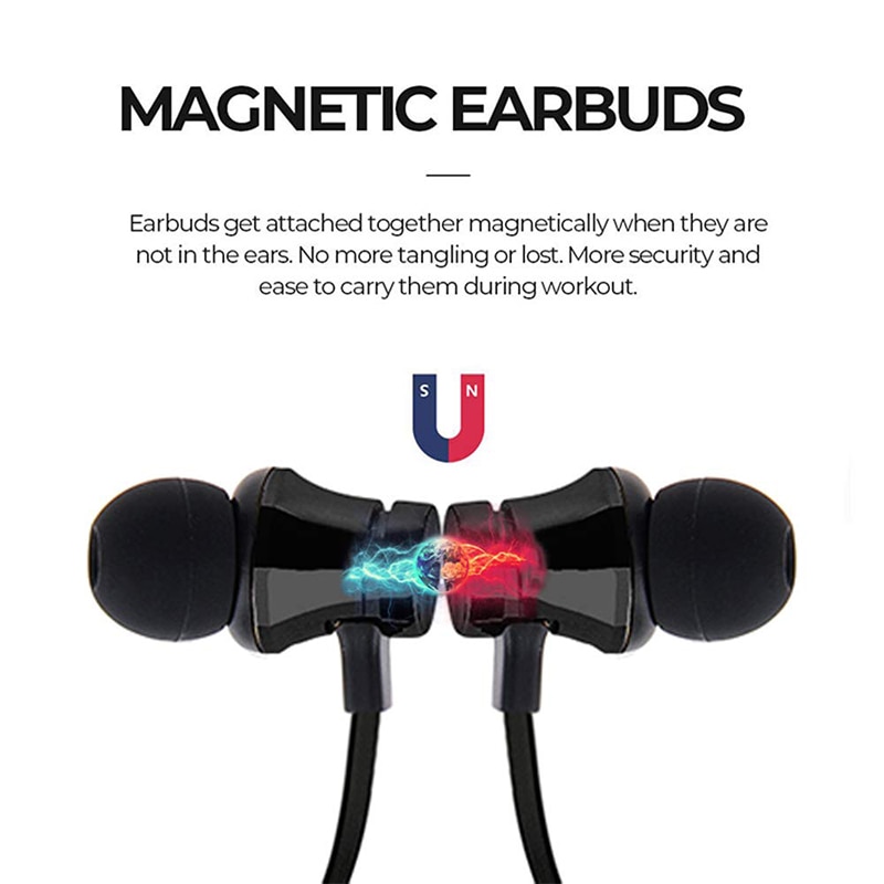 Magnetic Drahtlose Bluetooth Kopfhörer Stereo Wasserdichte Sport Earbuds In-ear Headset Kopfhörer mit Mic Für iPhone Samsung