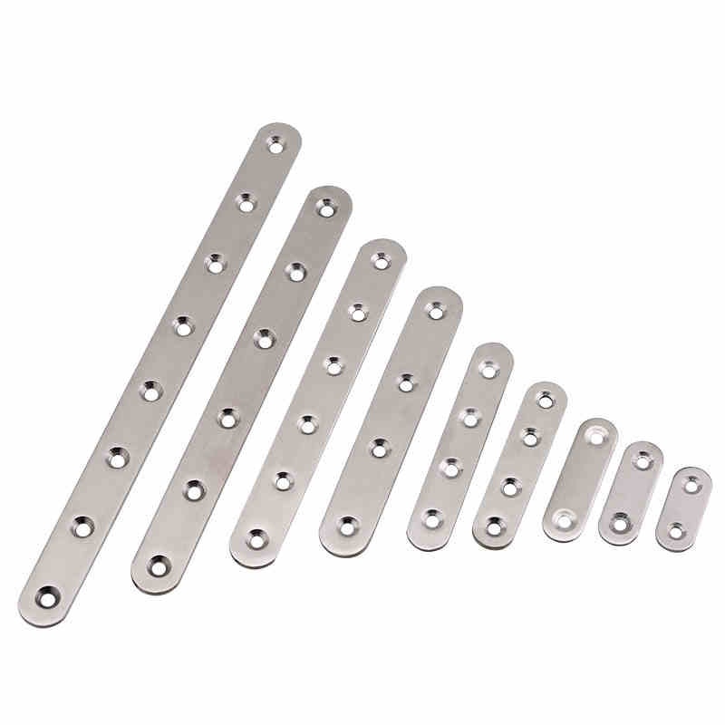 Stainless steel straight piece connector connection code straight piece iron flat angle furniture fixed 180 degree code 2Pcs