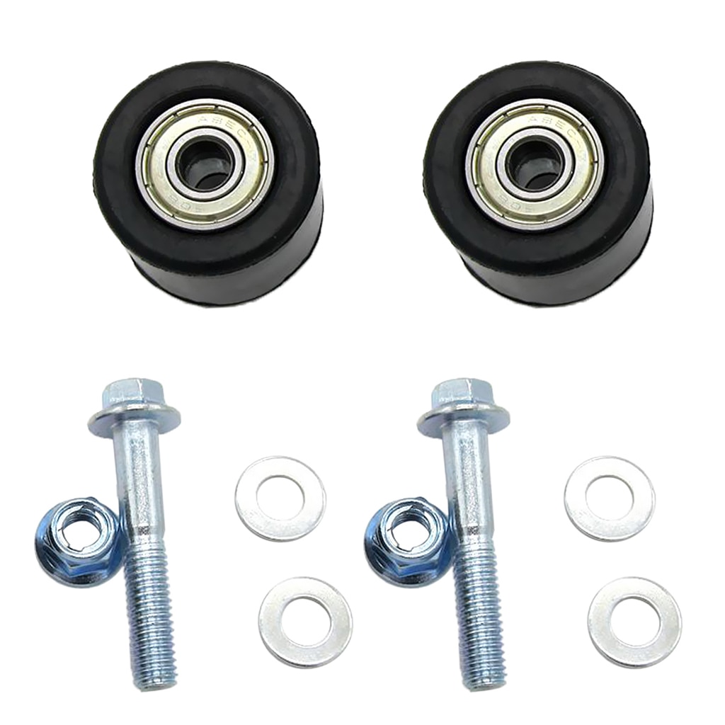 2 stk motorcykel 8mm kæde rulle spændere hjulstyr med bolt til yamaha yfz 350 banshee motor -sort