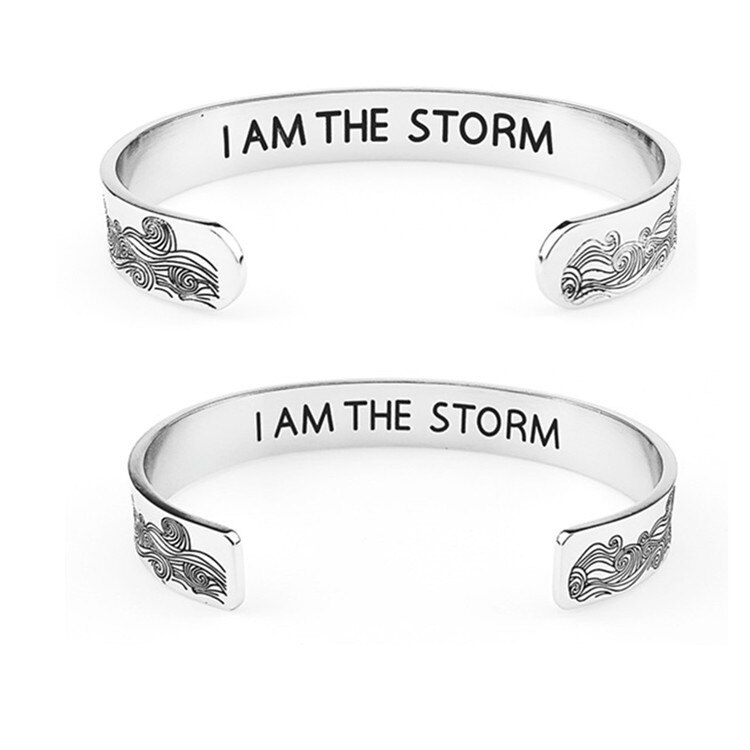 Bracelet en acier inoxydable, 10mm, vague de mer, i am the storm, bibelot, directe d'usine, offre spéciale