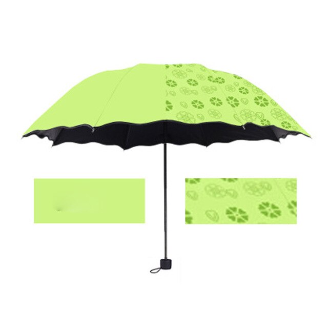 Umbrella Anti-UV Umbrella Sunshade Umbrella Magic Flower Dome Courtyard Rainy Day Folding Umbrellas Garden Waterproof Travel: Green