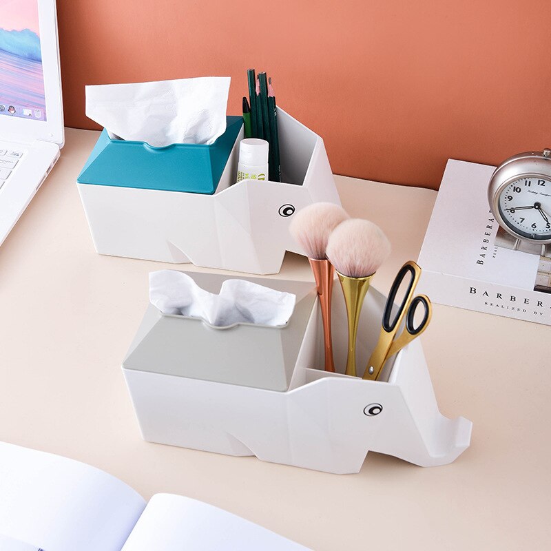 Multifunctional Elephant Tissue Box Cute Rhinoceros Shape Napkin Boxes Modern Toilet Paper Holder