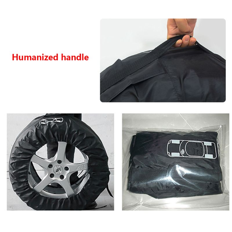 4 stuks reservebandhoes van polyester, winter- en zomerautobanden, opbergtas voor autobanden, accessoires voor voertuigen, wielbeschermers (s/l)