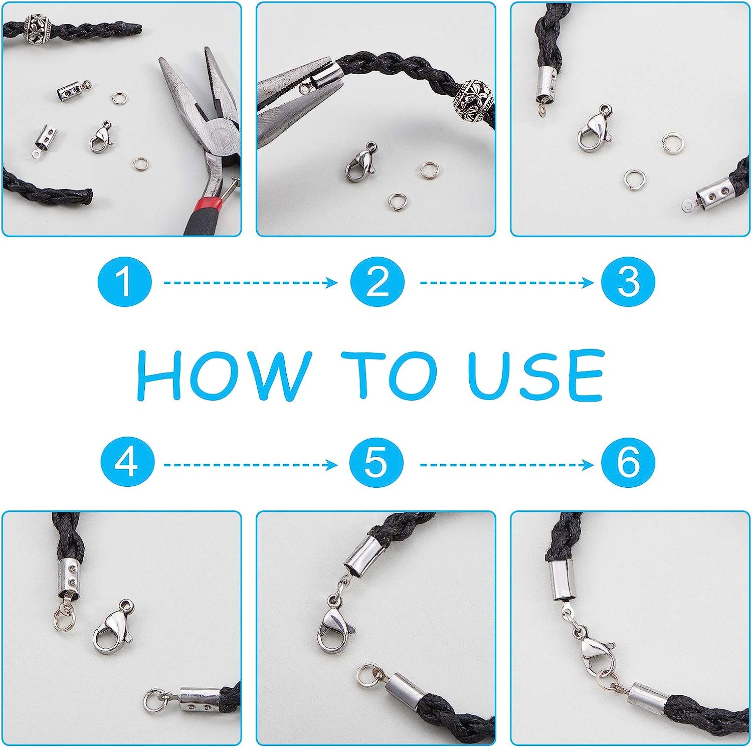 50 Stuks Roestvrijstalen Touw Kettingkoorden Krimp Kraal Eindkapjes Voor Sieraden Maken Diy Componenten Armband Ketting Knijp Sluiting