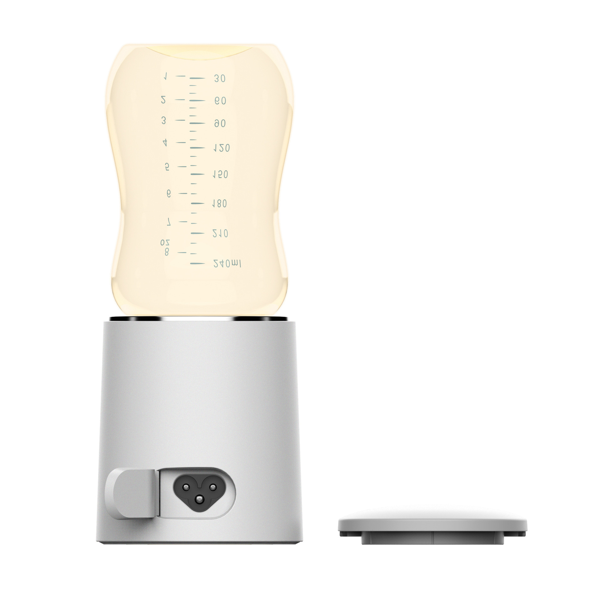 Jiffi tragbarer milchwärmer für den heimgebrauch mit automatischem thermostat, vier heizstufen und ein-knopf-bedienung.