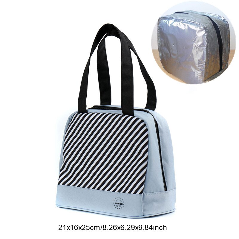 Lunchbox Voedsel Zak Vrouwelijke Geïsoleerde Thermische Verse Cooler Lunch Pouch Draagbare Werk School Picknick Rits Tote Accessoires: B Blue