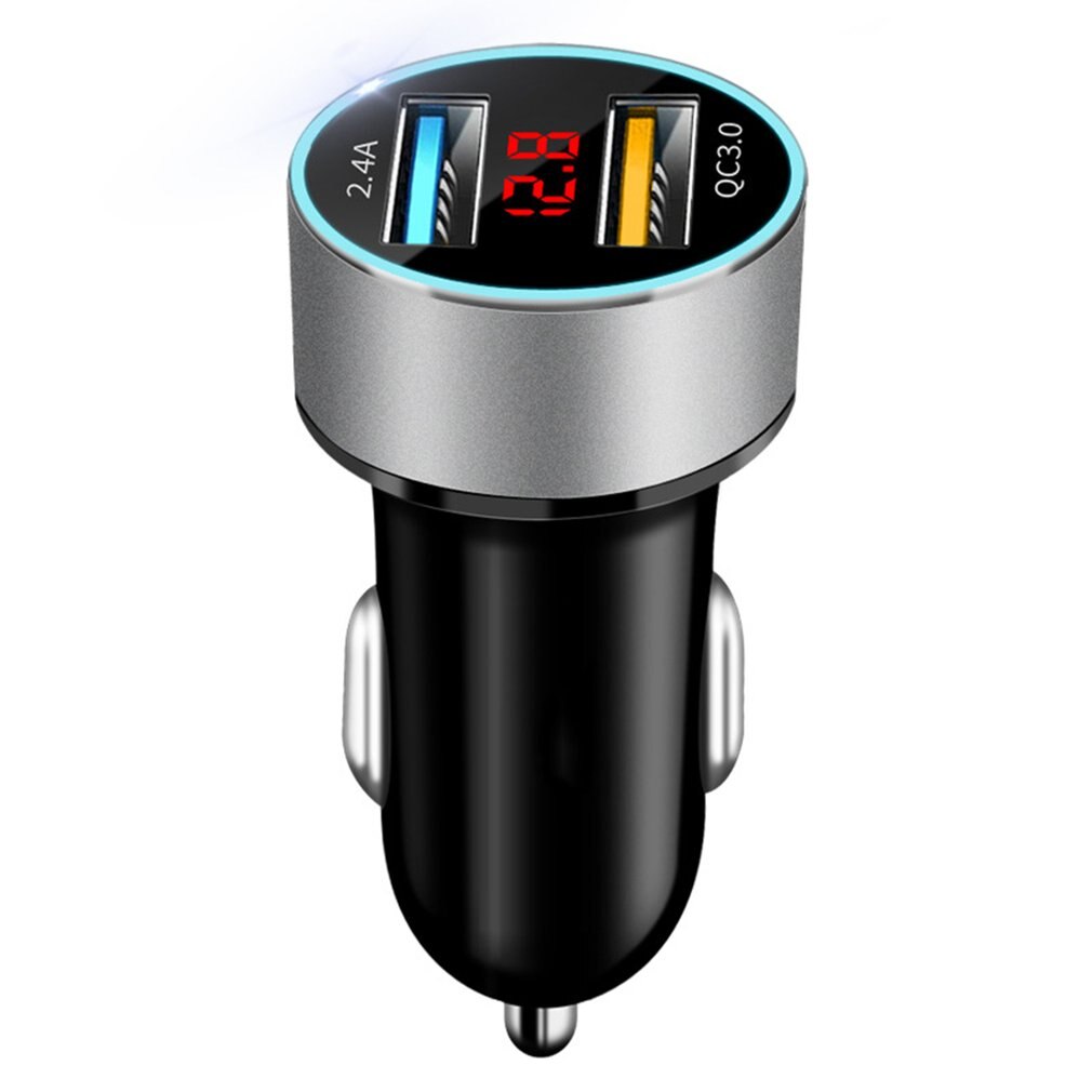 Dual Usb Car Charger Adapter 3.1A Digitale Led Voltage/Stroom Display Auto Voertuig Metalen Lader Voor Smart Telefoon/tablet 18W: 4
