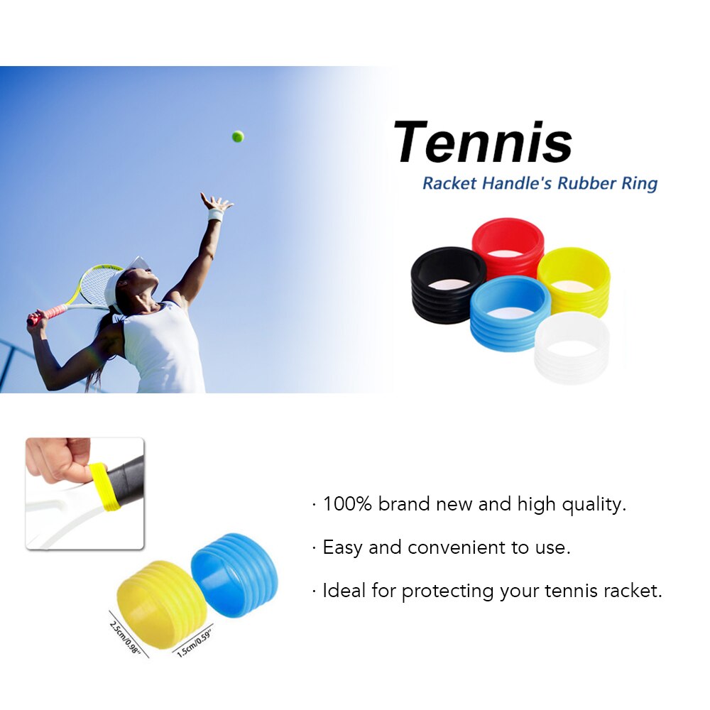 10 pz Racchetta Da tennis Maniglia anti-scontrino Anelli Sudore Assorbente silicone Racchetta Da tennis Overgrip tennis Maniglia Anelli Da tennis Accessorio