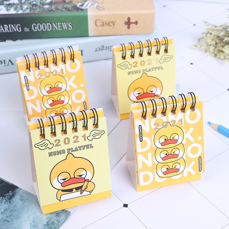 1Pc Cartoon Mini Desktop Papier Kalender Dual Dagelijks Scheduler Tafel Planner Mini Kalender Diy Draagbare Bureau Kalenders