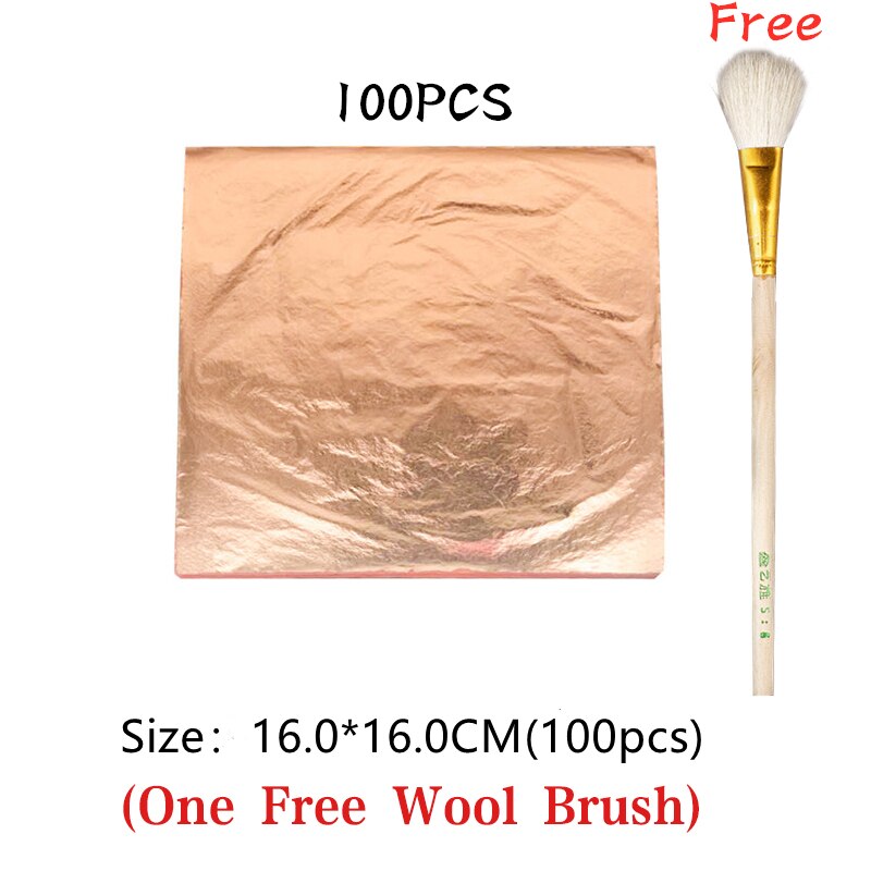 Imitacja złota liść papier miedź aluminium liść złoto arkusze folii rzemiosło artystyczne projekt papier złocenie złoto srebro folia miedziana papiery: 16CM czerwony miedź Leaf