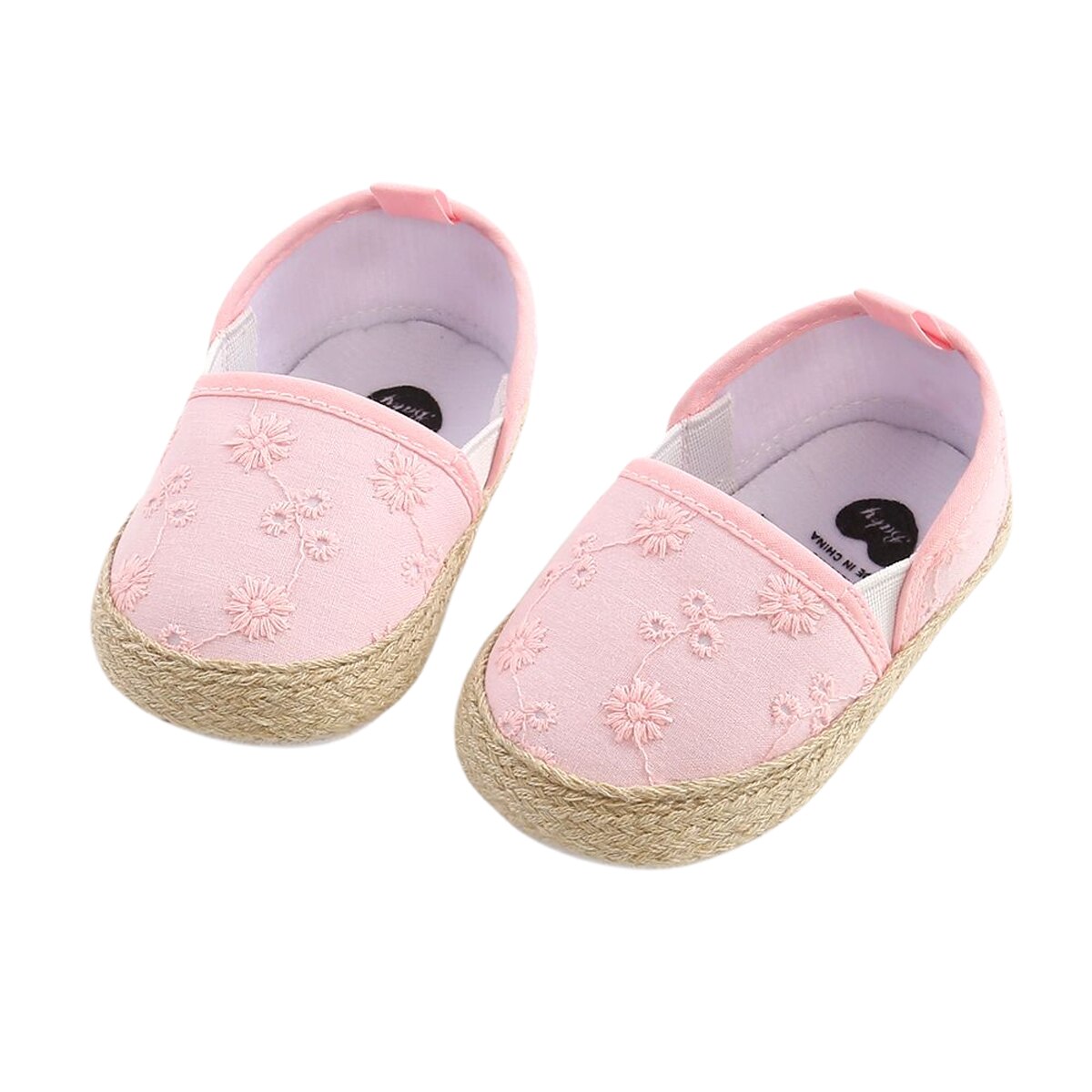 Unisex babysko første sko babyvandrere småbørn første rullator baby pige børn blød gummisål babysko strik støvler antislip: Lyserød / 0-6 måneder