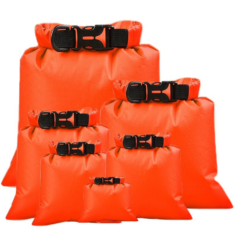 6 stk / parti udendørs bærbar vandtæt tørpose camping vandreture kano flydende sejlads ultralette rygsække sæk opbevaringspose: O