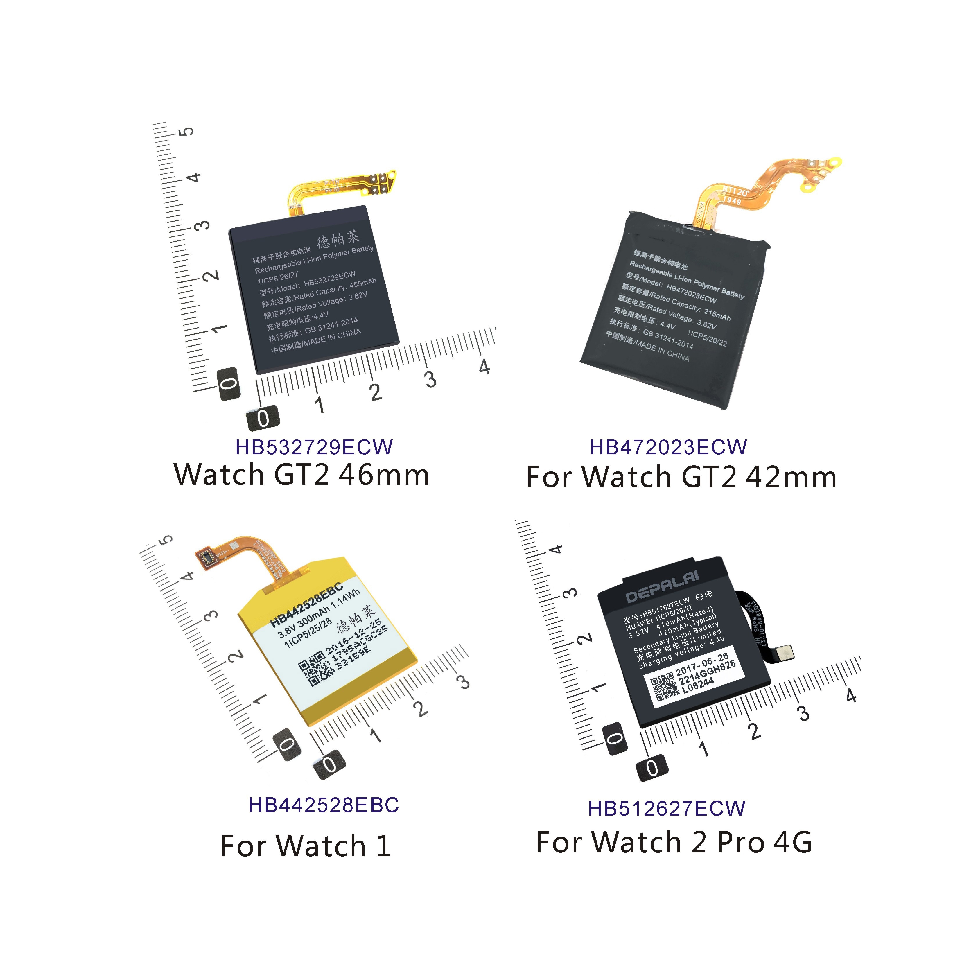 HB442528EBC HB512627ECW HB472023ECW HB532729ECW Batterie Pour Huawei Watch 1 2 Pro 4G GT2 42mm GT2 46mm Batterie