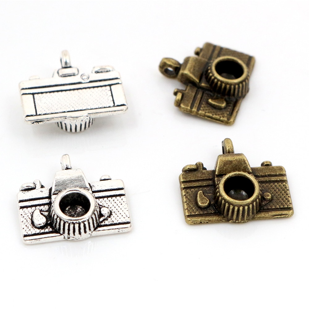 8Pcs Charms Camera 15X14Mm Antieke Maken Hanger Fit, Vintage Tibetaanse Brons Verzilverd, diy Armband Ketting