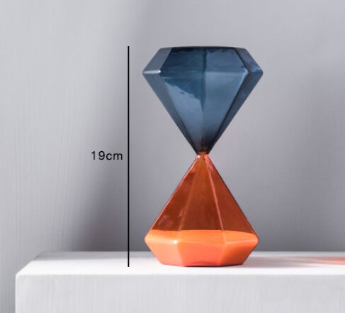 5/15/30/60 minutter to farver blå glas timeglas sand timer hjem kaffebar dekoration pynt studerende fødselsdag: A 30 minutter