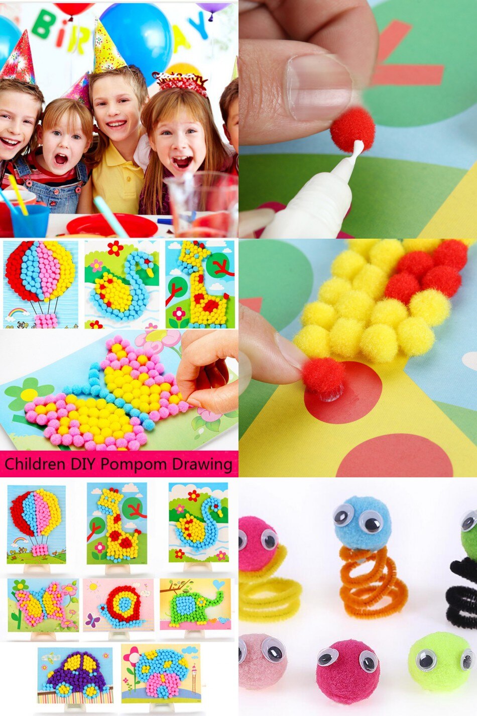 Pompom ballen glitter 10-30mm pompons vroeg leren kerst huisdecoratie handgemaakte knutselen scrapbooking pop diy 20g