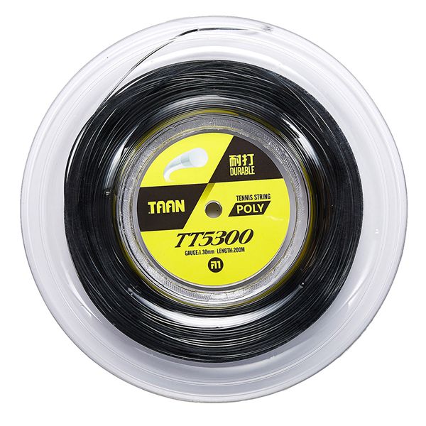 1 Reel TAAN TAAN TS5300 1.30mm Tennis Racket String 200m Reel Gray Black Tennis String Durable Control Strings: black