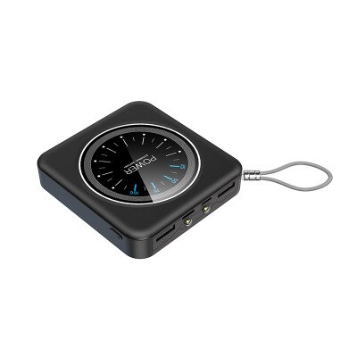 Mini 12000mAh Portable Power Bank Fast Charging PowerBank For Smart Phone 2 USB PowerBank External Battery Charger Watch Display: black