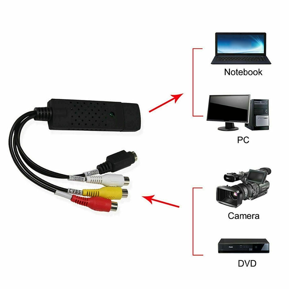 Easycap USB 2.0 TV Video Audio Acquisition VHS to DVD HDD Converter Capture Card Adapter