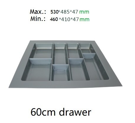 45cm-60cm Sizing ABS Plastic Cuttable cutlery tray insert Inserts utensil holder fitted kitchen drawer box: 60cm Divider