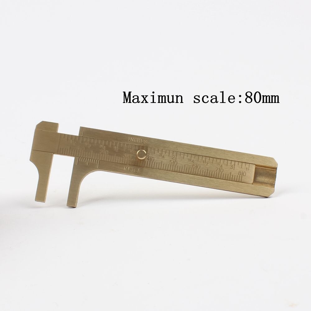 Measure Measurement Tool 80mm Mini Solid Brass Sliding Gauge Double Scale Vernier Caliper Portable Tool