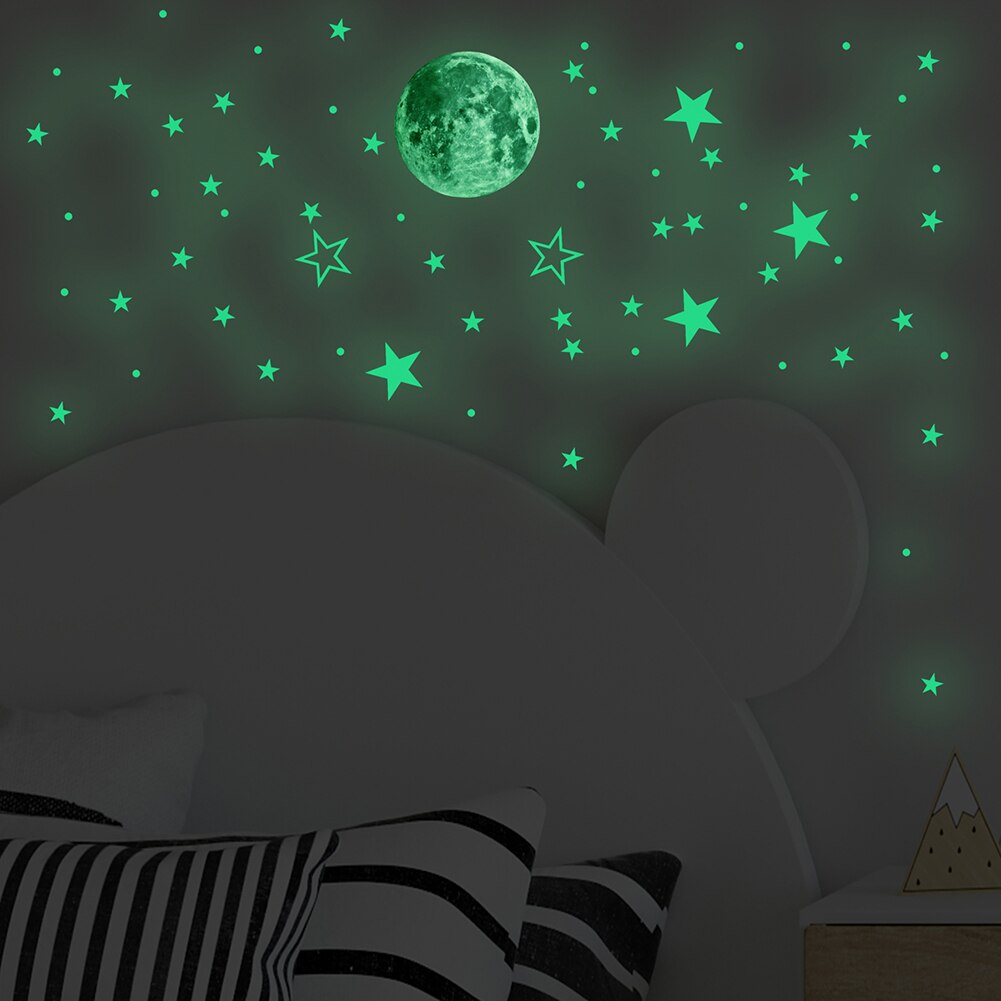 Planet Star Lichtgevende Muurstickers Decoratieve Muur Sticker Voor Kinderen Kamer