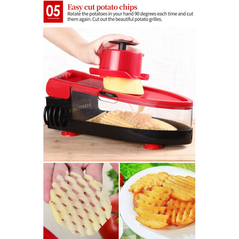 Mandoline Multi-function Plastic Slicer Vegetable Cutter With Stainless Steel Safe Slicer Chopper