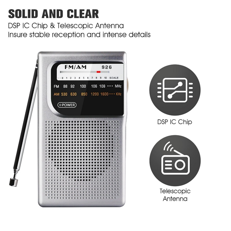 926 Mini Draagbare FM/AM Radio Zender en Ontvanger Luidspreker en 3.5mm Koptelefoon Poort Beroep Radio speler