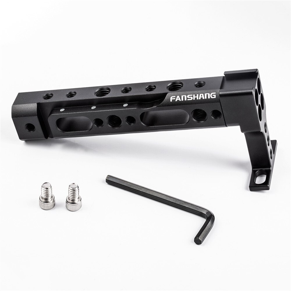 Fanshang universele kaastop handgreep met cold shoe bevestiging voor dslr camera kooi rig monitor led licht microfoon diy ft -11