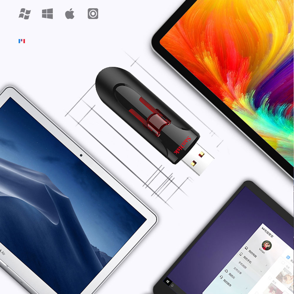 SanDisk Cruzer Glide CZ600 USB3.0 Pen Drives 16GB 32GB High Speed USB3.0 Flash Drive 128GB 256GB USB 3.0 Pendrive 64GB U Disk