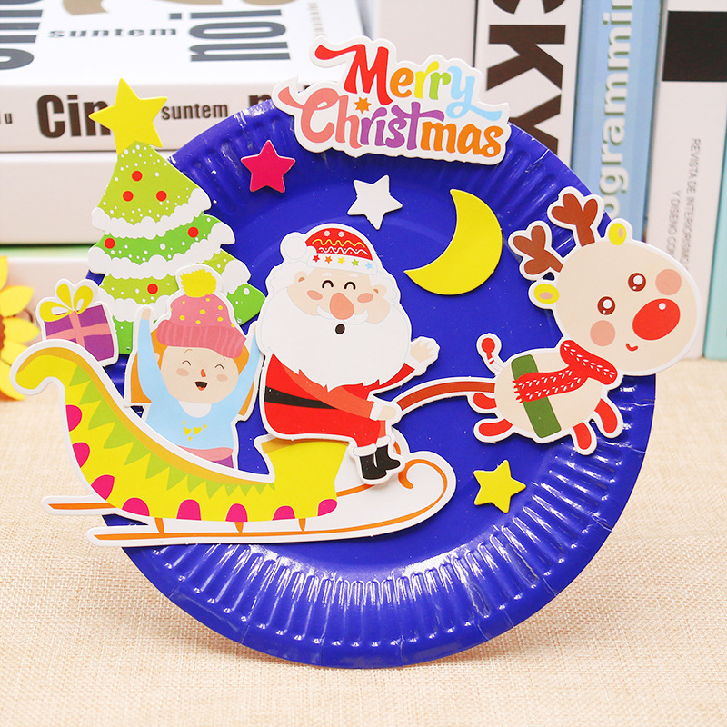 EVA DIY Cartoon Handicrafts Toys For Children Handmade Craft Animal Puzzle Paper Tray Painting Backpack Education Toy: Christmas 1