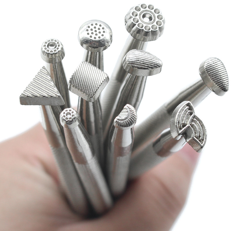 Combination Leather Stamp Tool Kit for Leathercraft Hand Working Patterns Stamping Set Carving Patterns Handmade Printing