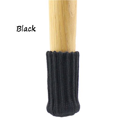 4 Stks/set Anti Slip Meubels Benen Mat Voor Stoel Sokken Bumper Demper Tafel Voeten Tapijt Caps Viltjes Breien Protector: black