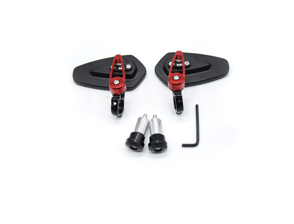 2 pz 7/8 "22mm Specchi Moto Bar End Vetro Blu Vista posteriore per Kawasaki NINJA 650R ER6F ER6N VERSYS W800 SE Z750S: Rosso