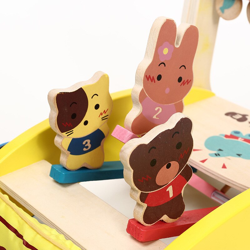 Wooden Multi-functional Infant Walking Assistant Trolley Wooden Baby Toy Car